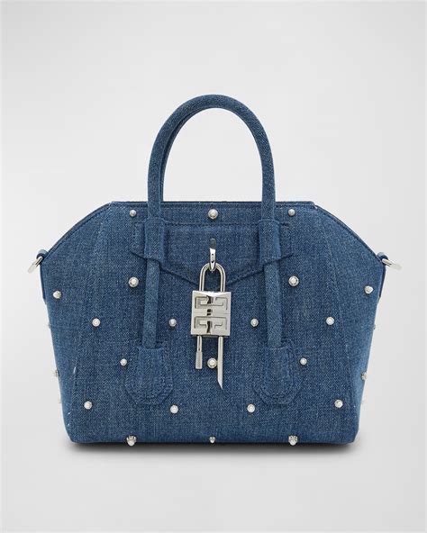 givenchy mini antigona brown|Givenchy mini antigona lock denim tote bag.